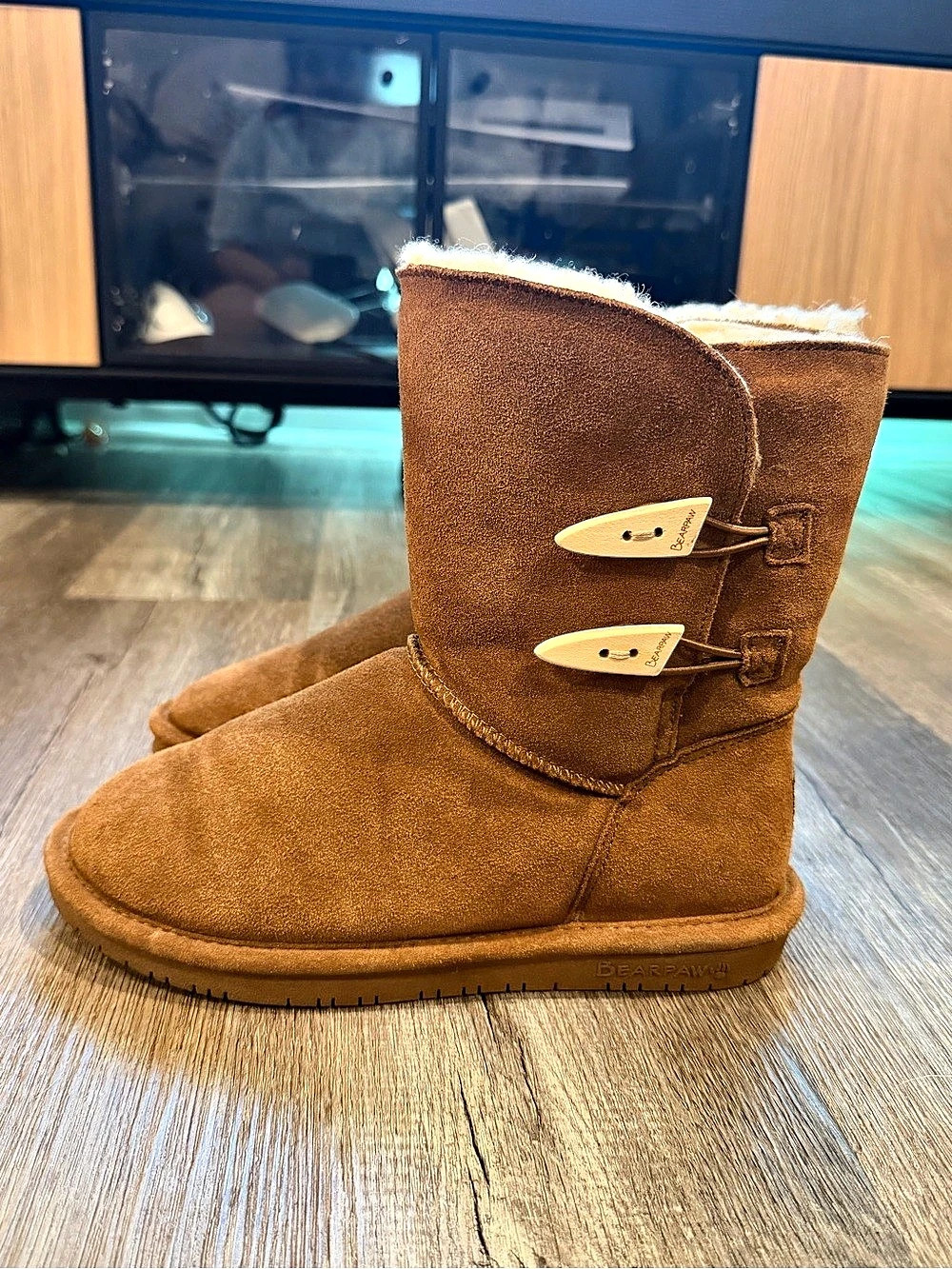 Bearpaw Abigail Brown Toggle Winter Boots